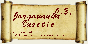 Jorgovanka Bušetić vizit kartica